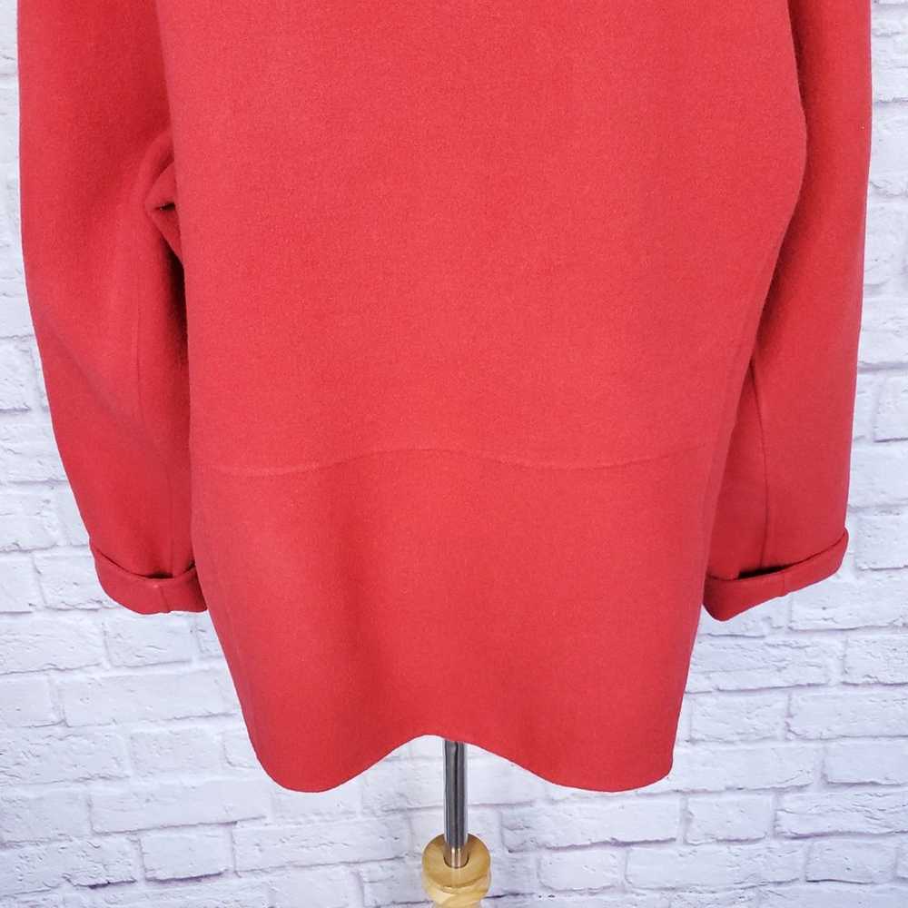 Eileen Fisher Coral Red Felted Wool Jacket Button… - image 11