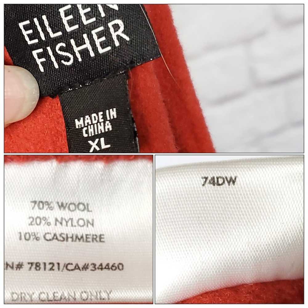 Eileen Fisher Coral Red Felted Wool Jacket Button… - image 12