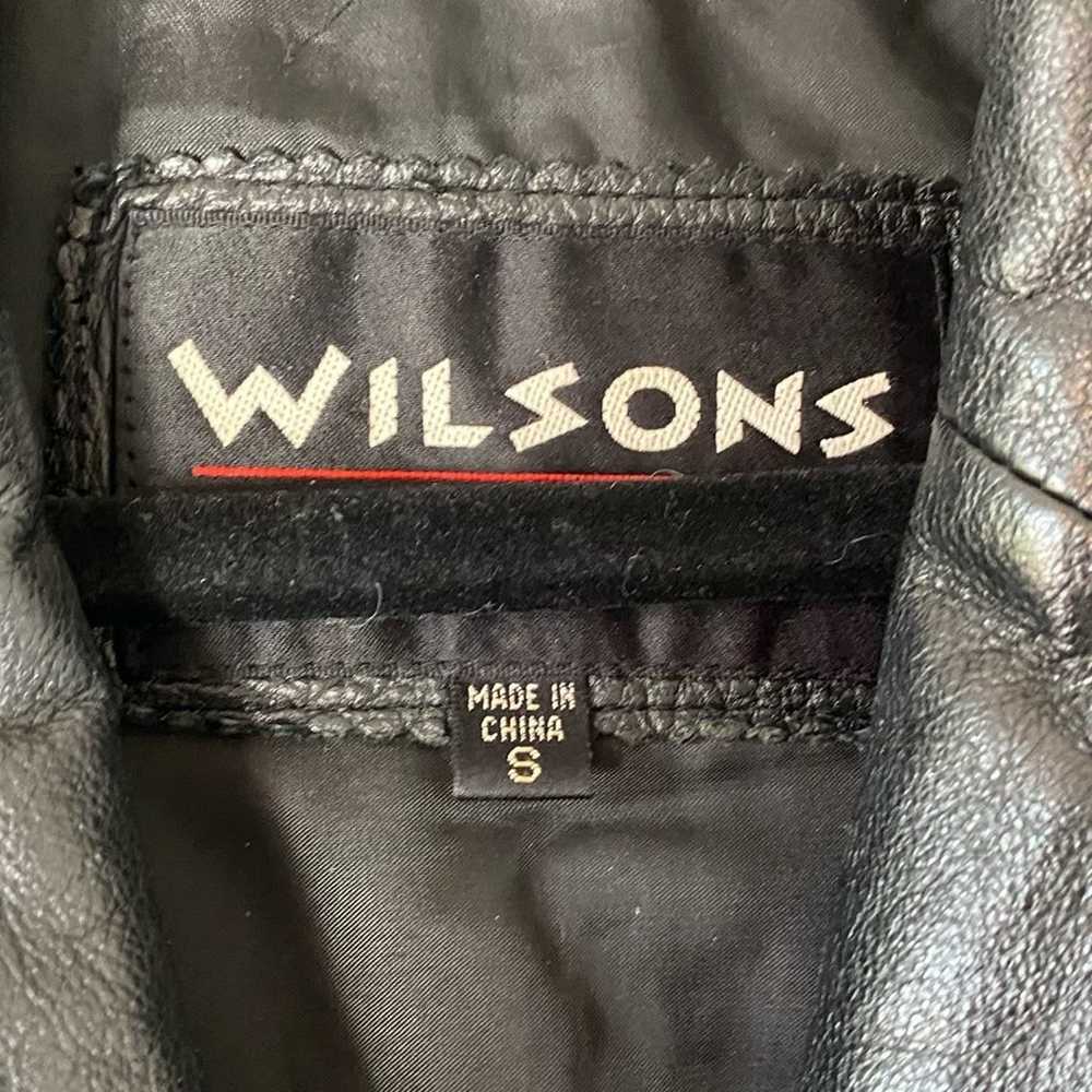 Wilson’s Leather Vintage Black Leather Double Bre… - image 8