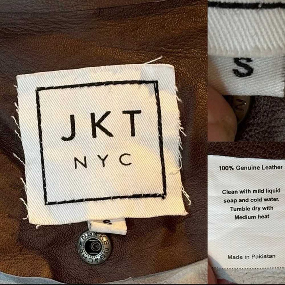 JACKETT JKT NYC Women's S Brown Leather Jacket Zi… - image 11