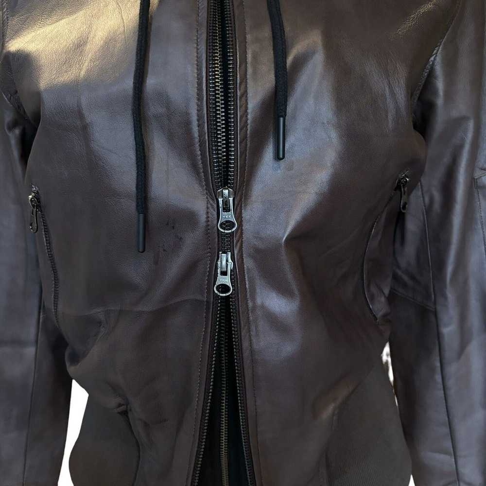 JACKETT JKT NYC Women's S Brown Leather Jacket Zi… - image 4