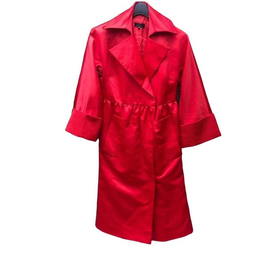 ADOLFO DOMINGUEZ red satin dressy coat - image 1