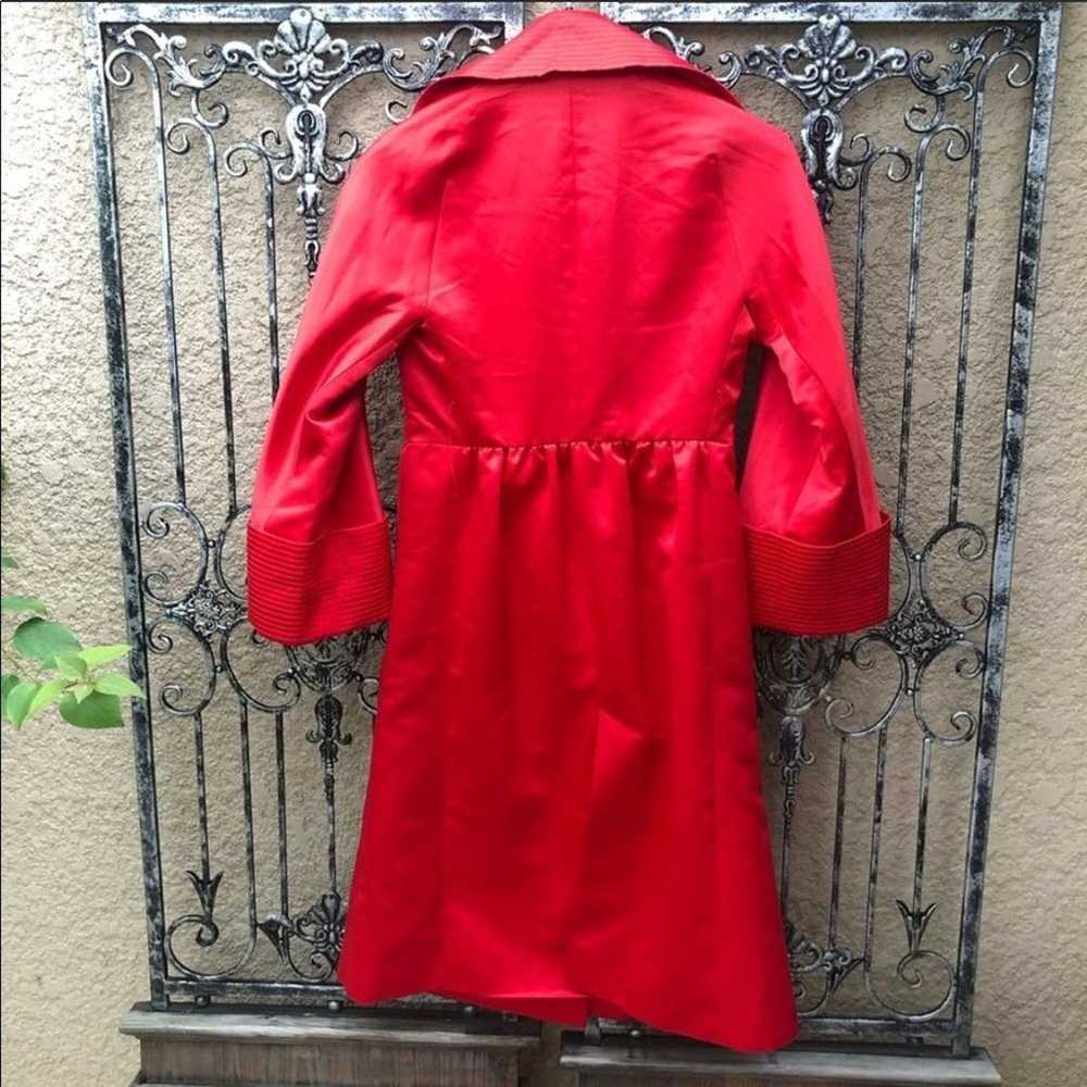ADOLFO DOMINGUEZ red satin dressy coat - image 2
