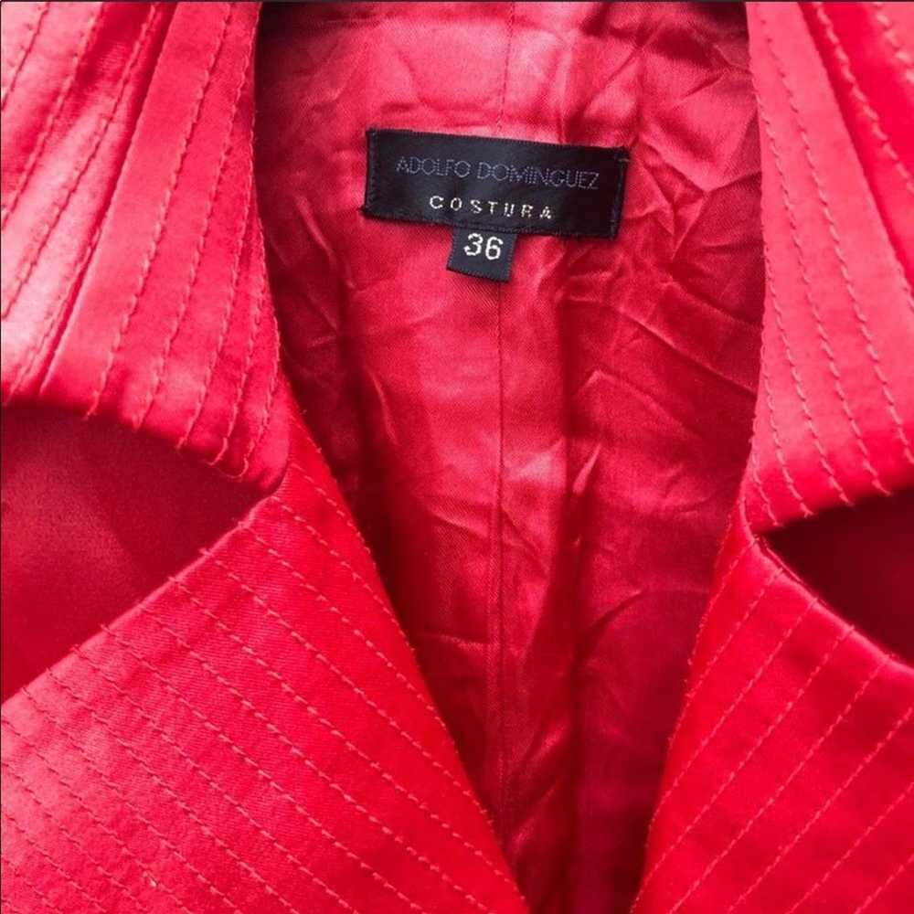 ADOLFO DOMINGUEZ red satin dressy coat - image 3