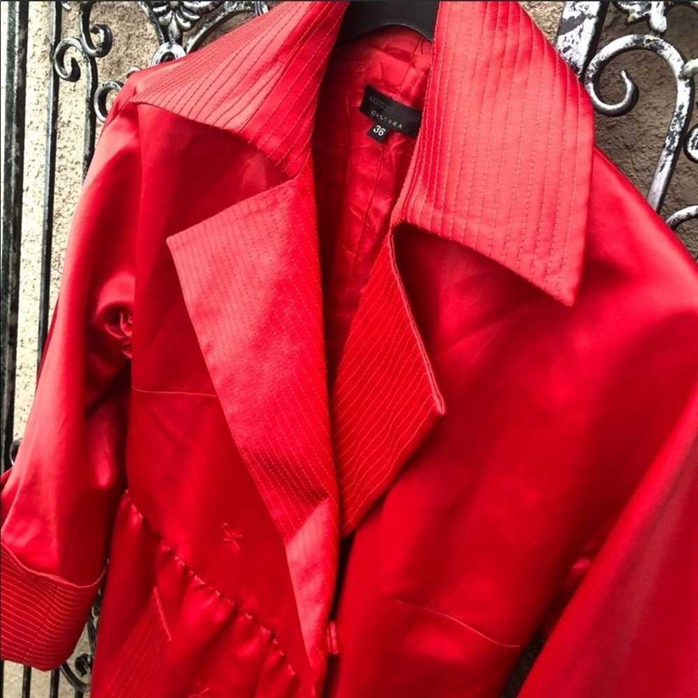 ADOLFO DOMINGUEZ red satin dressy coat - image 5