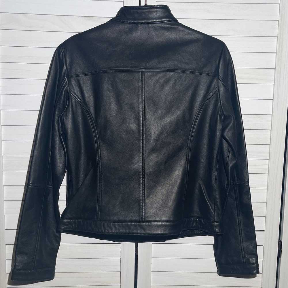 MICHAEL KORS, Black Leather Moto Leather Jacket S… - image 10