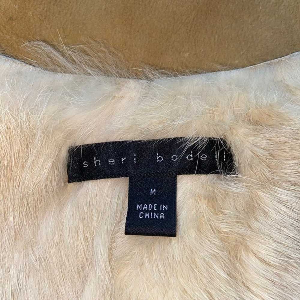 SHERI BODELL Studded Tan Leather 100% Rabbit Fur … - image 8