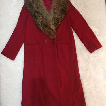 Saxton Hall Red Coat with Fur