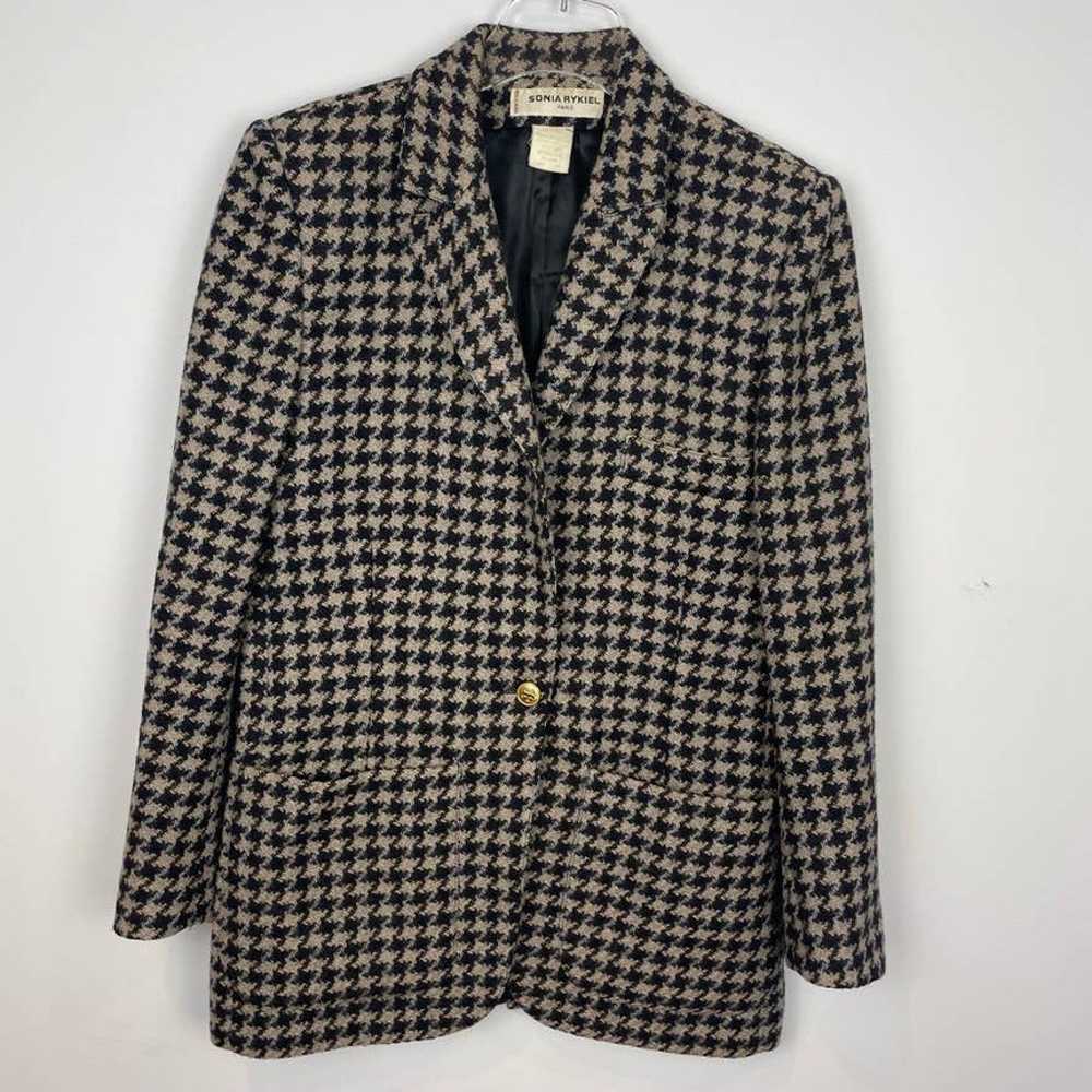 Sonia Rykiel Vintage Wool Blazer Jacket Houndstoo… - image 2