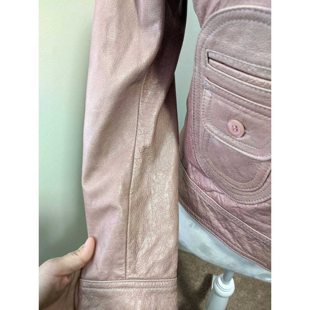 Doma Pink Leather Jacket Medium - image 5