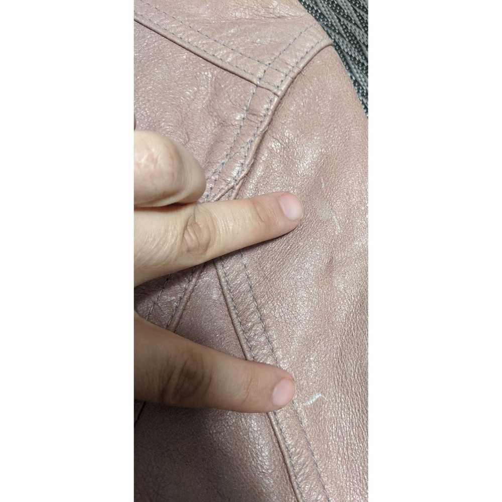 Doma Pink Leather Jacket Medium - image 6