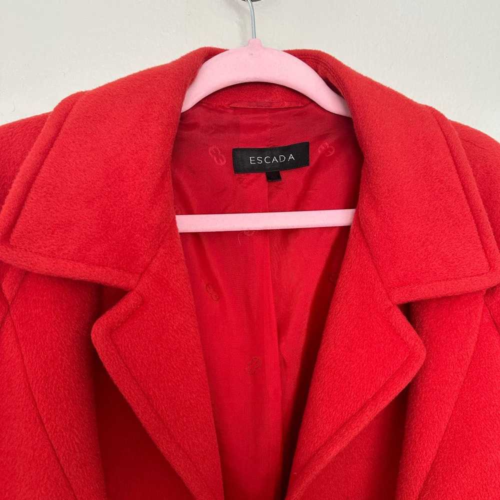 Vintage Escada Sz 46 Wool Cashmere Angora Red Fel… - image 2