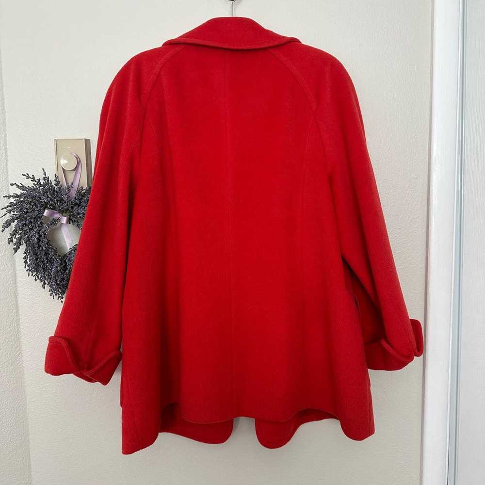 Vintage Escada Sz 46 Wool Cashmere Angora Red Fel… - image 4
