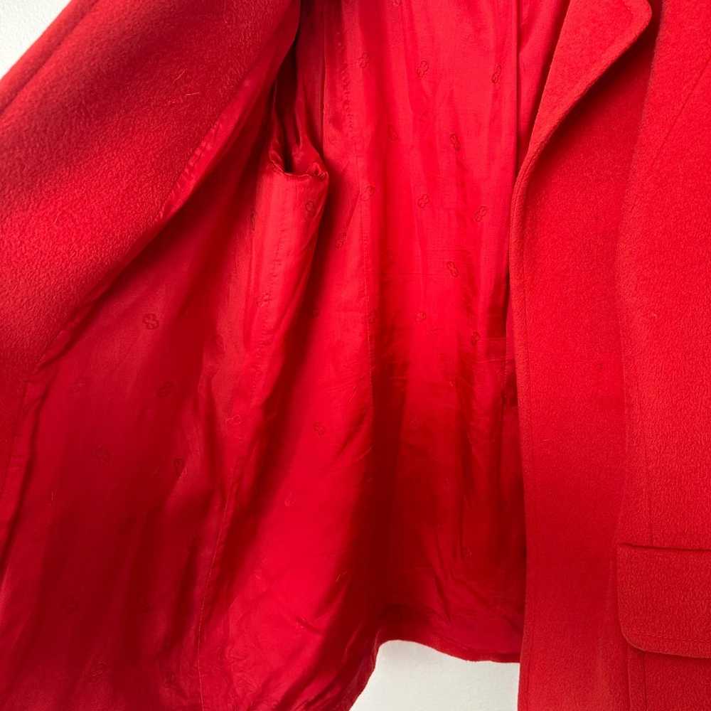 Vintage Escada Sz 46 Wool Cashmere Angora Red Fel… - image 5