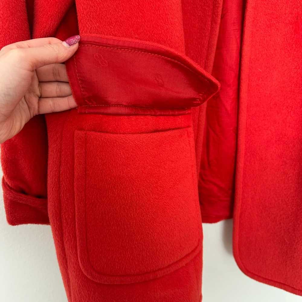 Vintage Escada Sz 46 Wool Cashmere Angora Red Fel… - image 9