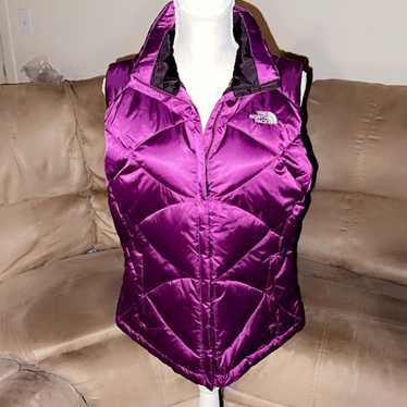 THE NORTH FACE Purple Metallic Down Puffer Vest - image 1