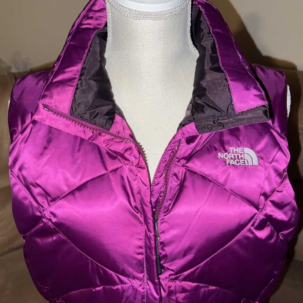 THE NORTH FACE Purple Metallic Down Puffer Vest - image 2