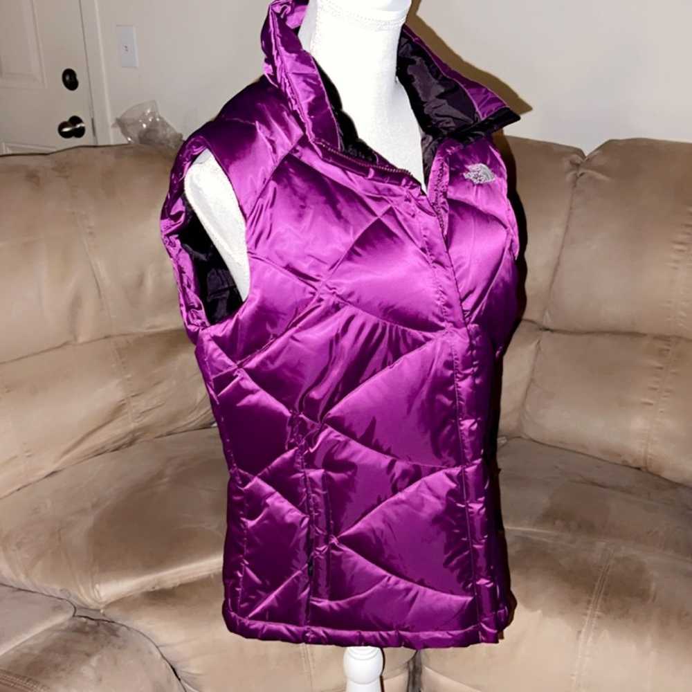 THE NORTH FACE Purple Metallic Down Puffer Vest - image 4