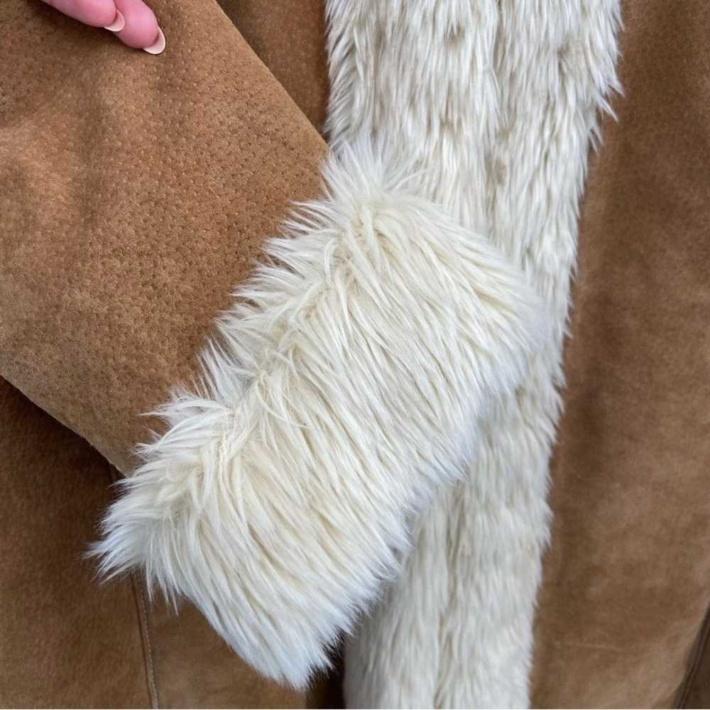 Vintage Wilsons Leather Suede Faux Fur Long Jacke… - image 11