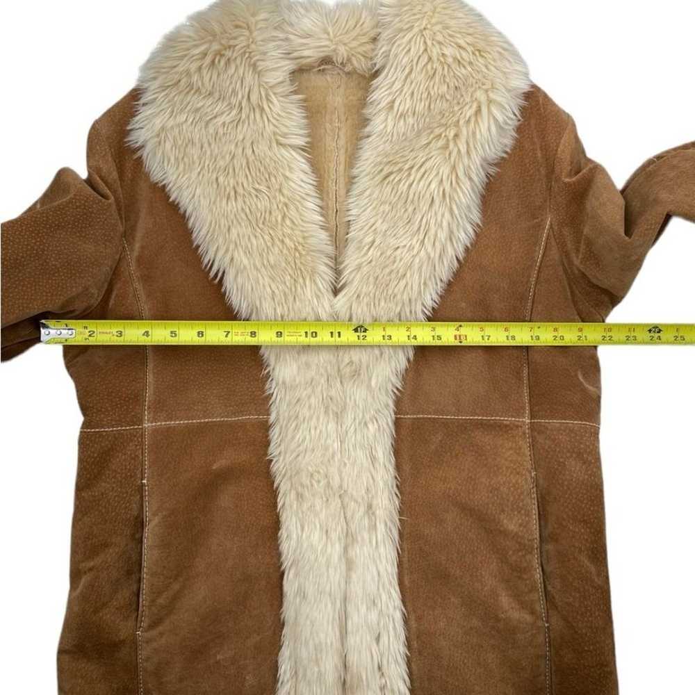 Vintage Wilsons Leather Suede Faux Fur Long Jacke… - image 12