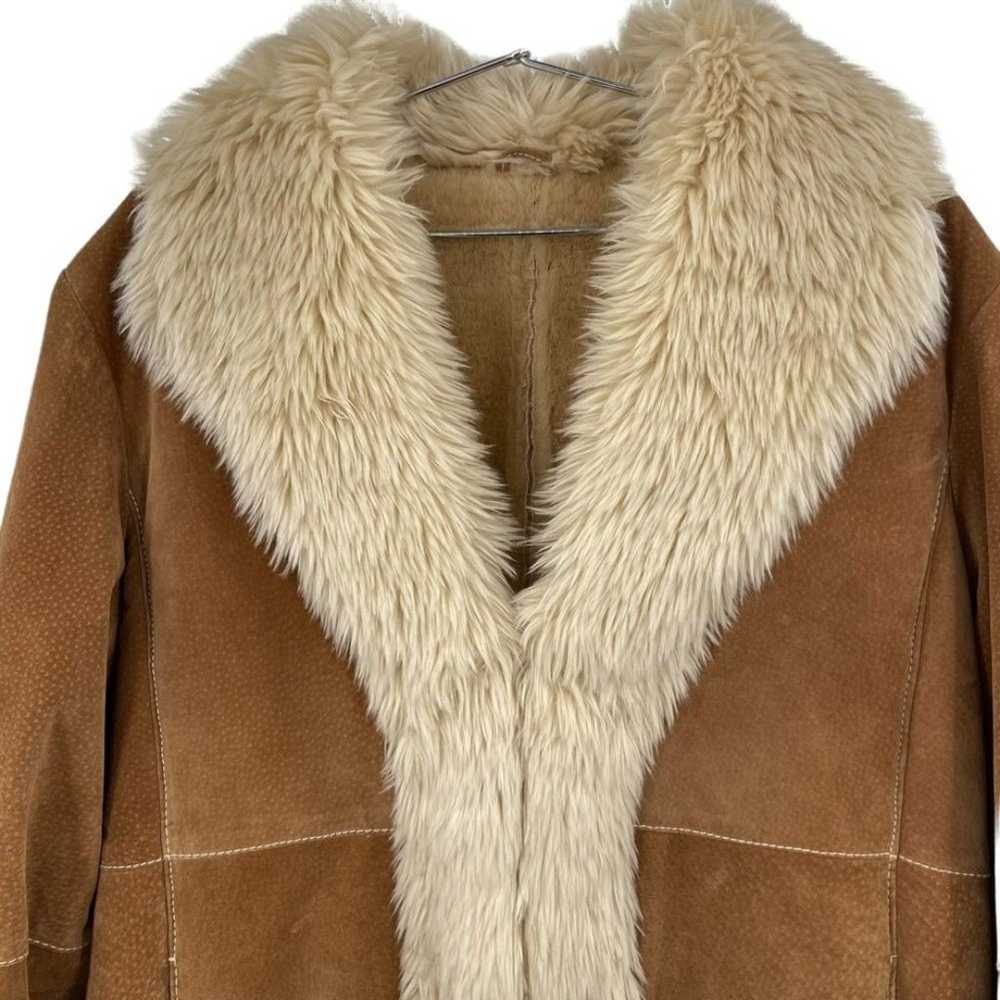 Vintage Wilsons Leather Suede Faux Fur Long Jacke… - image 3
