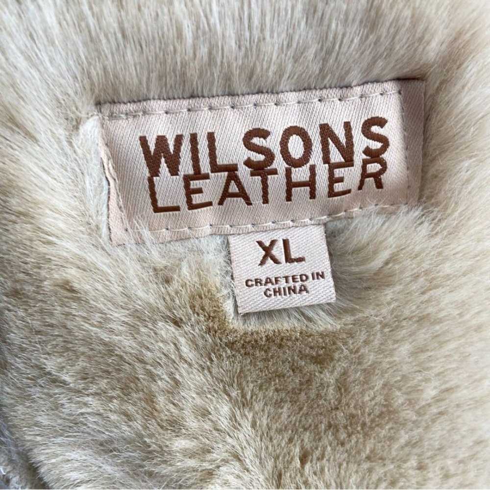 Vintage Wilsons Leather Suede Faux Fur Long Jacke… - image 5