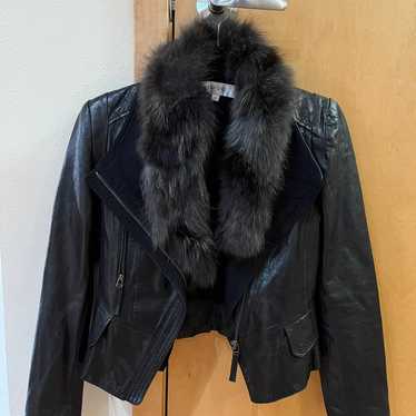 Women’s Leather Jacket with Fur Vest XS - image 1