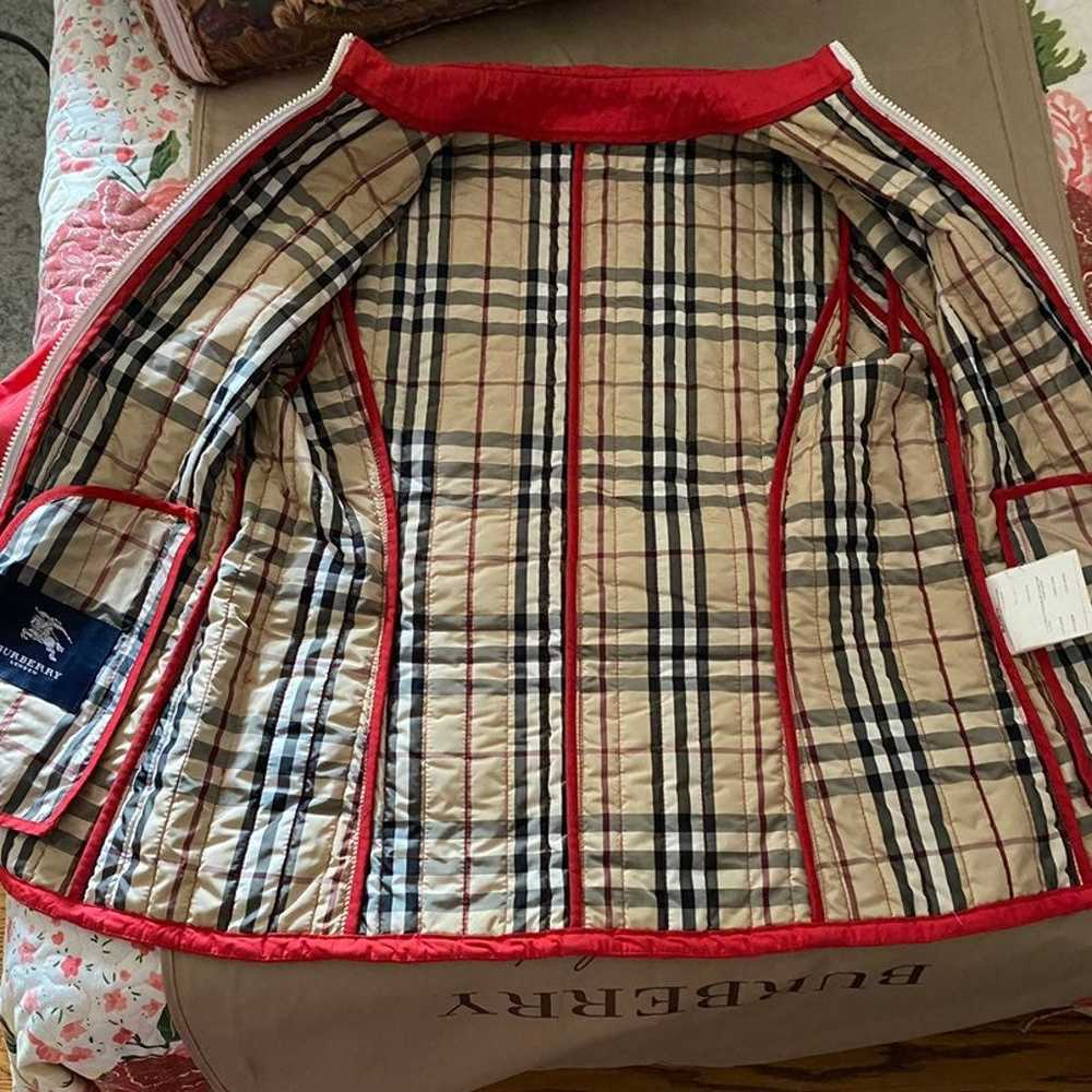 authentic Burberry nova check quilted jacket red … - image 12