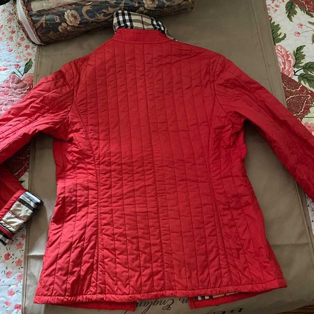 authentic Burberry nova check quilted jacket red … - image 4