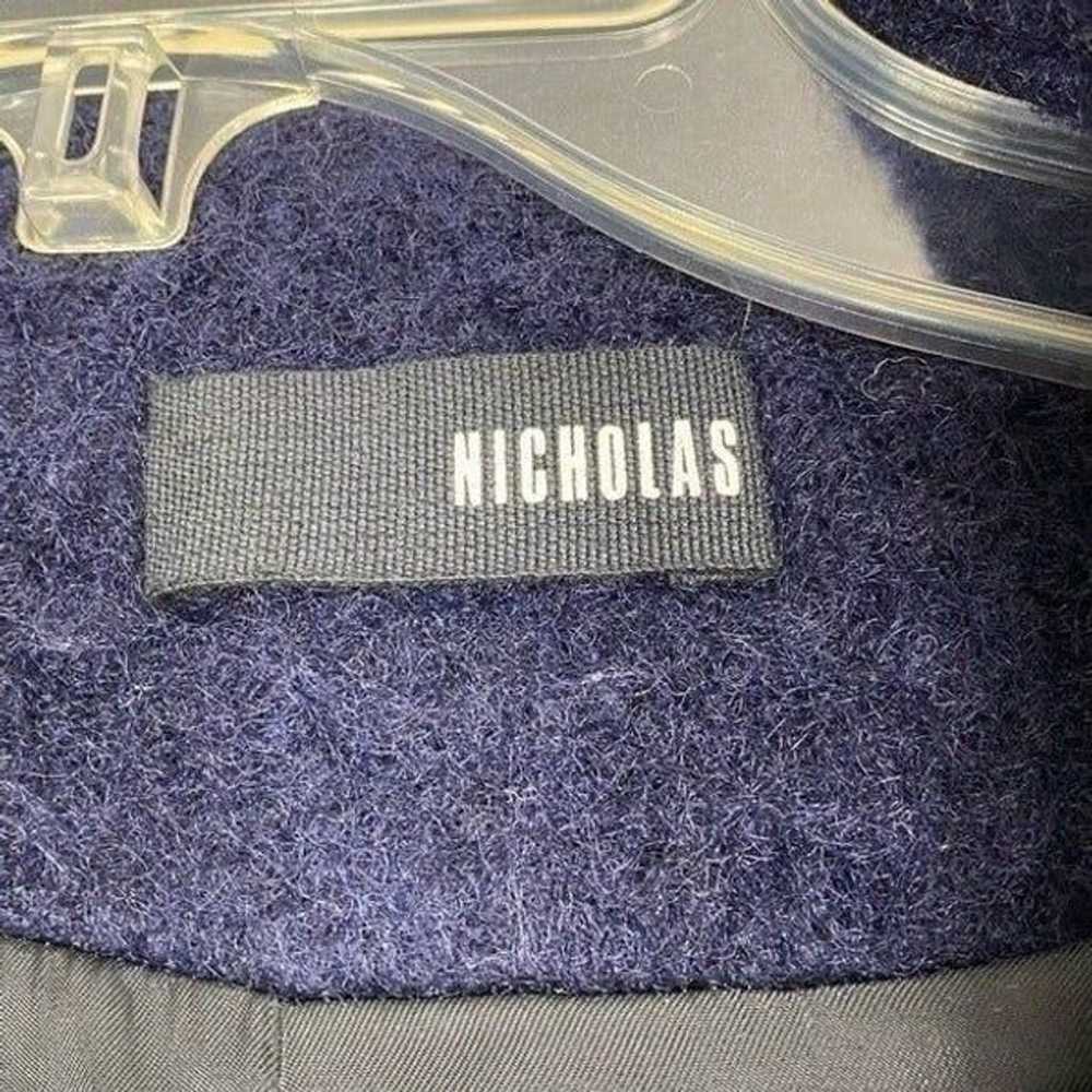 Nicholas Navy Brushed Wool Oversized Coat - image 5