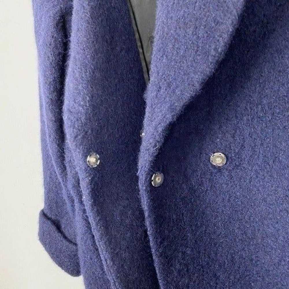 Nicholas Navy Brushed Wool Oversized Coat - image 9