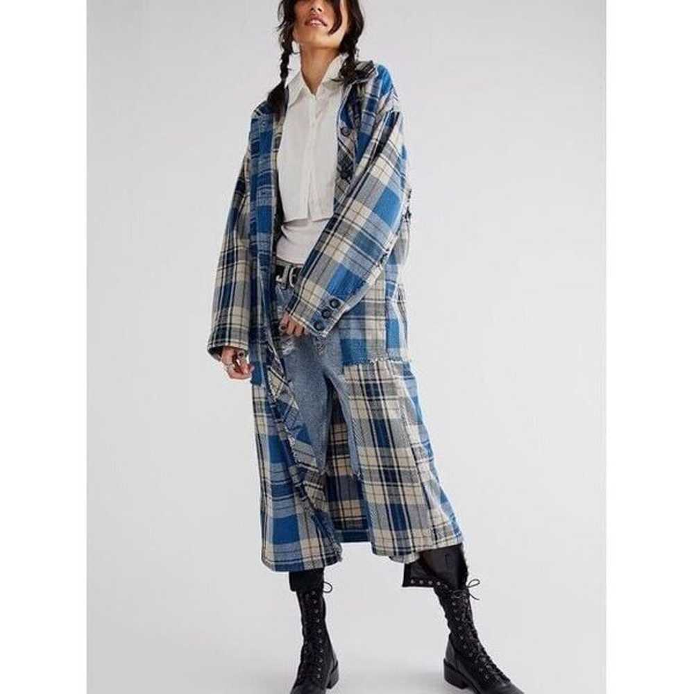 New Free People x We The Free Plaid It Duster Siz… - image 1