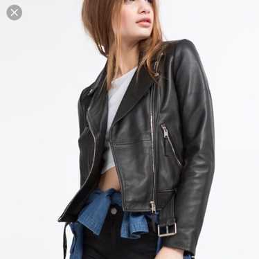 ZARA Leather Black Moto Jacket