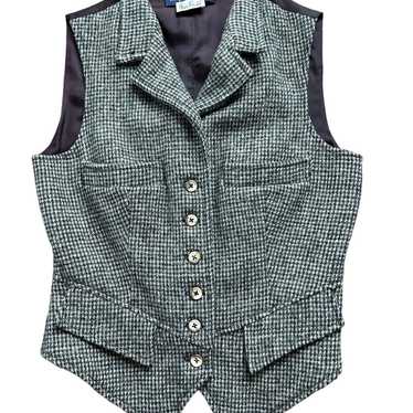 Vtg 70s Ralph Lauren Brown Tweed Wool Lapel Vest … - image 1