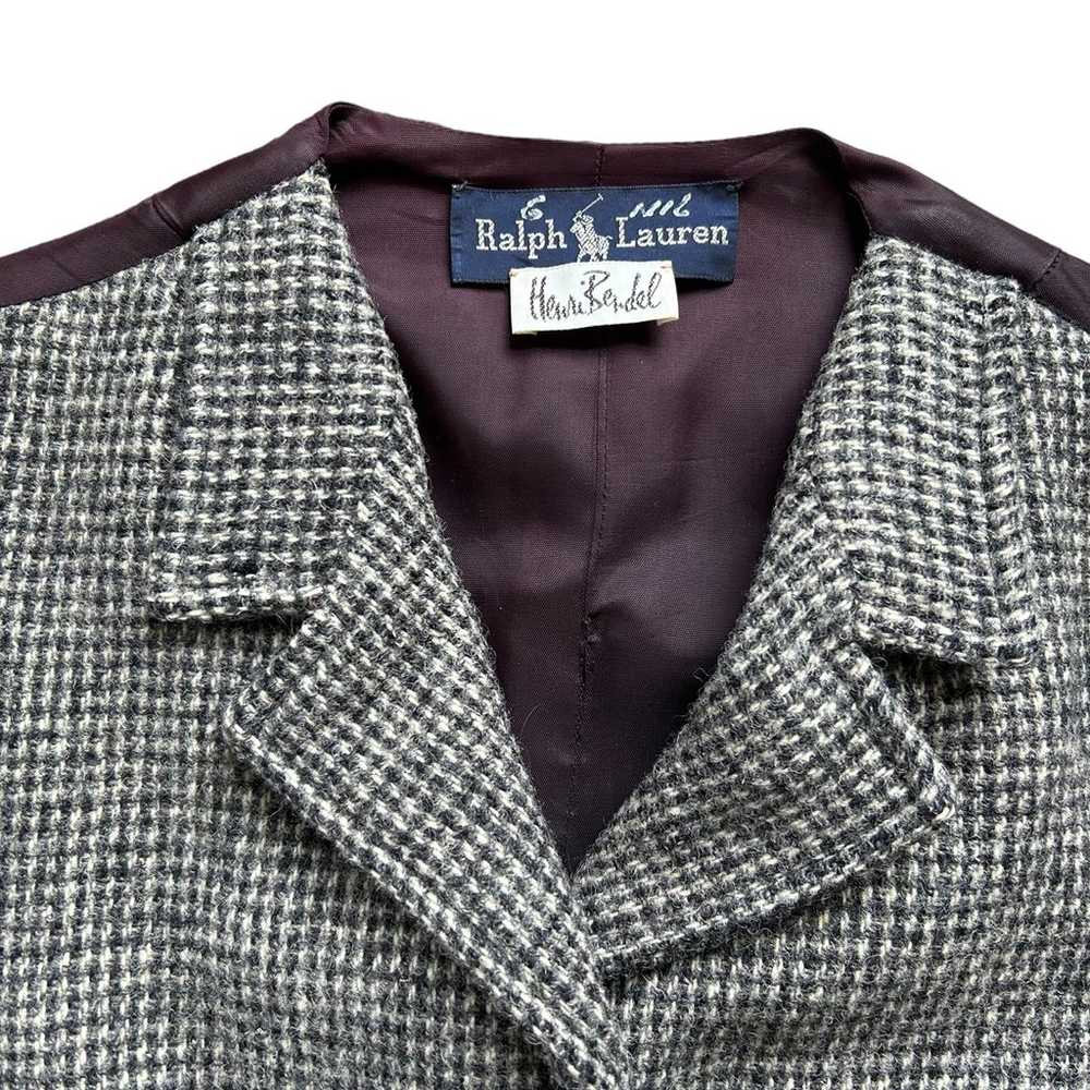 Vtg 70s Ralph Lauren Brown Tweed Wool Lapel Vest … - image 2