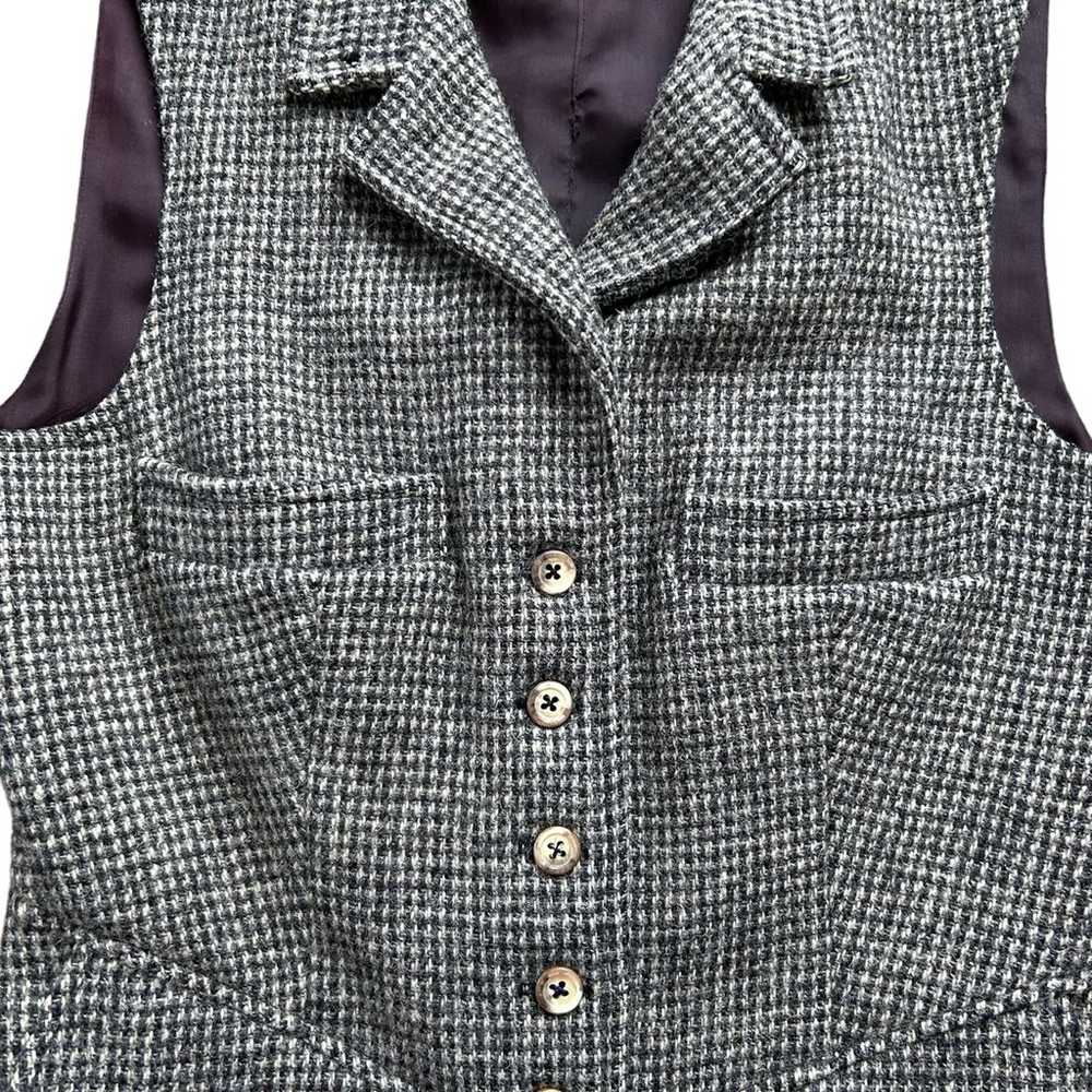 Vtg 70s Ralph Lauren Brown Tweed Wool Lapel Vest … - image 3
