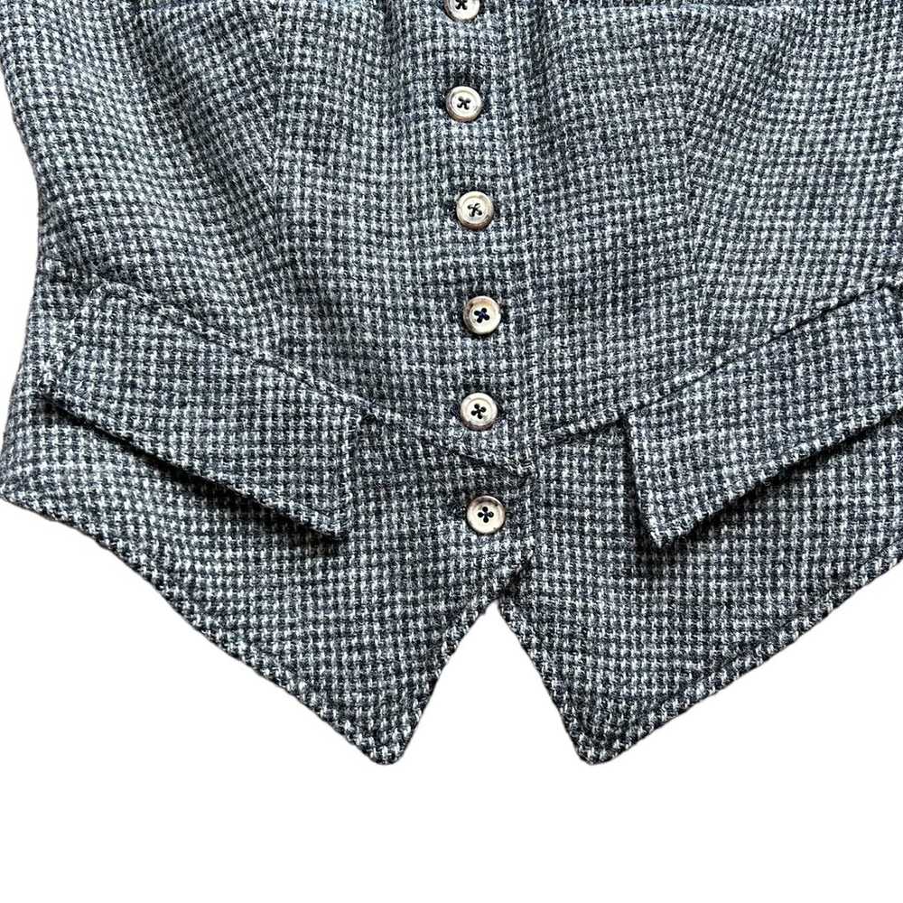 Vtg 70s Ralph Lauren Brown Tweed Wool Lapel Vest … - image 4