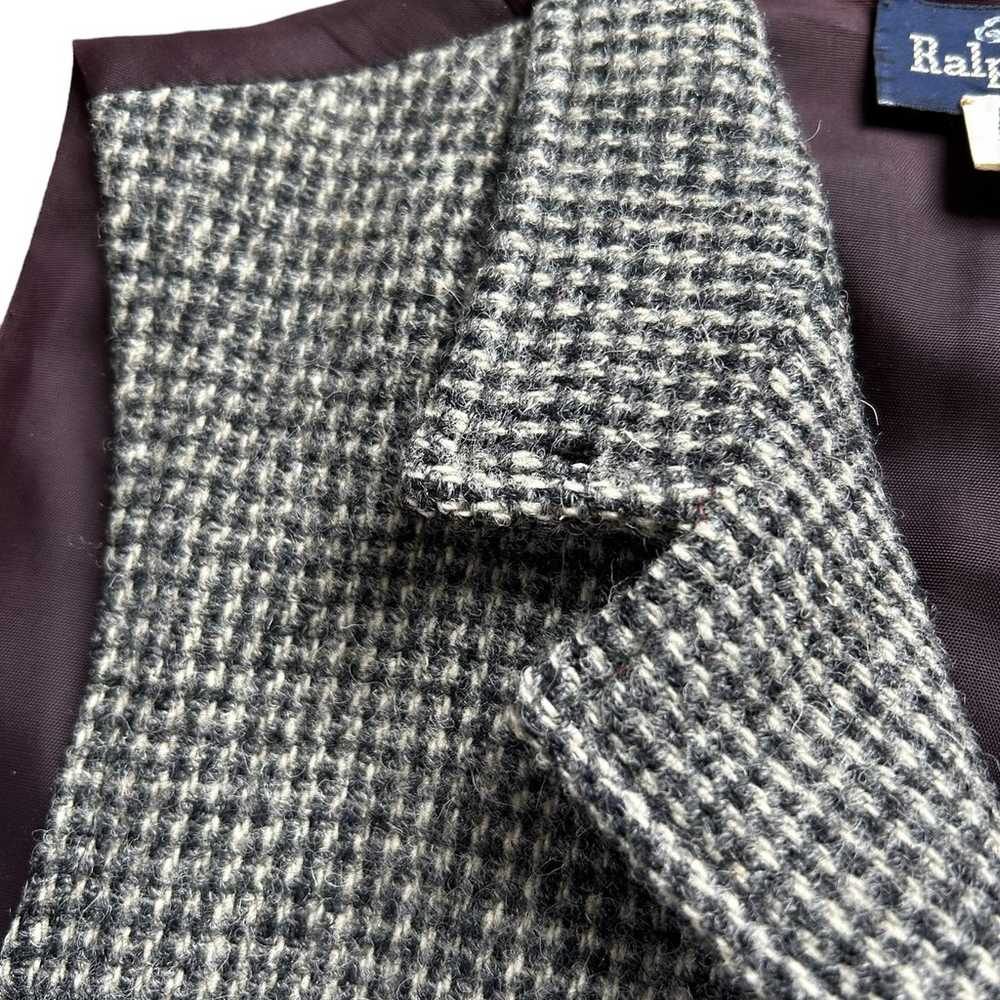 Vtg 70s Ralph Lauren Brown Tweed Wool Lapel Vest … - image 5