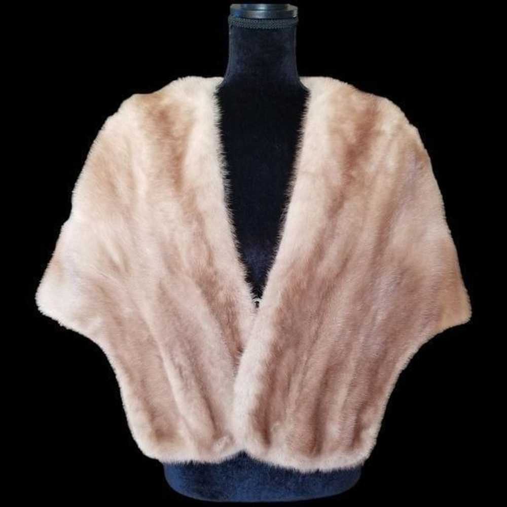 Vintage 1950s Genuine Blonde Mink Fur Stole sz XS… - image 1