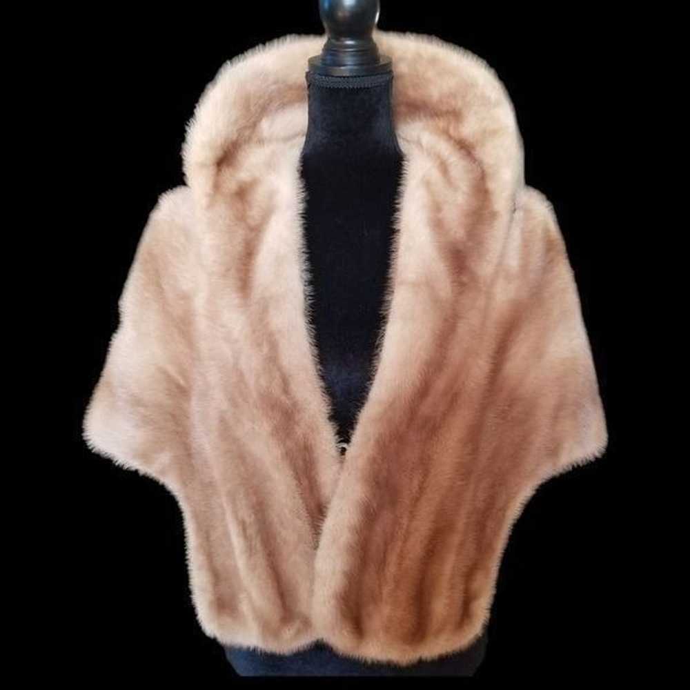 Vintage 1950s Genuine Blonde Mink Fur Stole sz XS… - image 5
