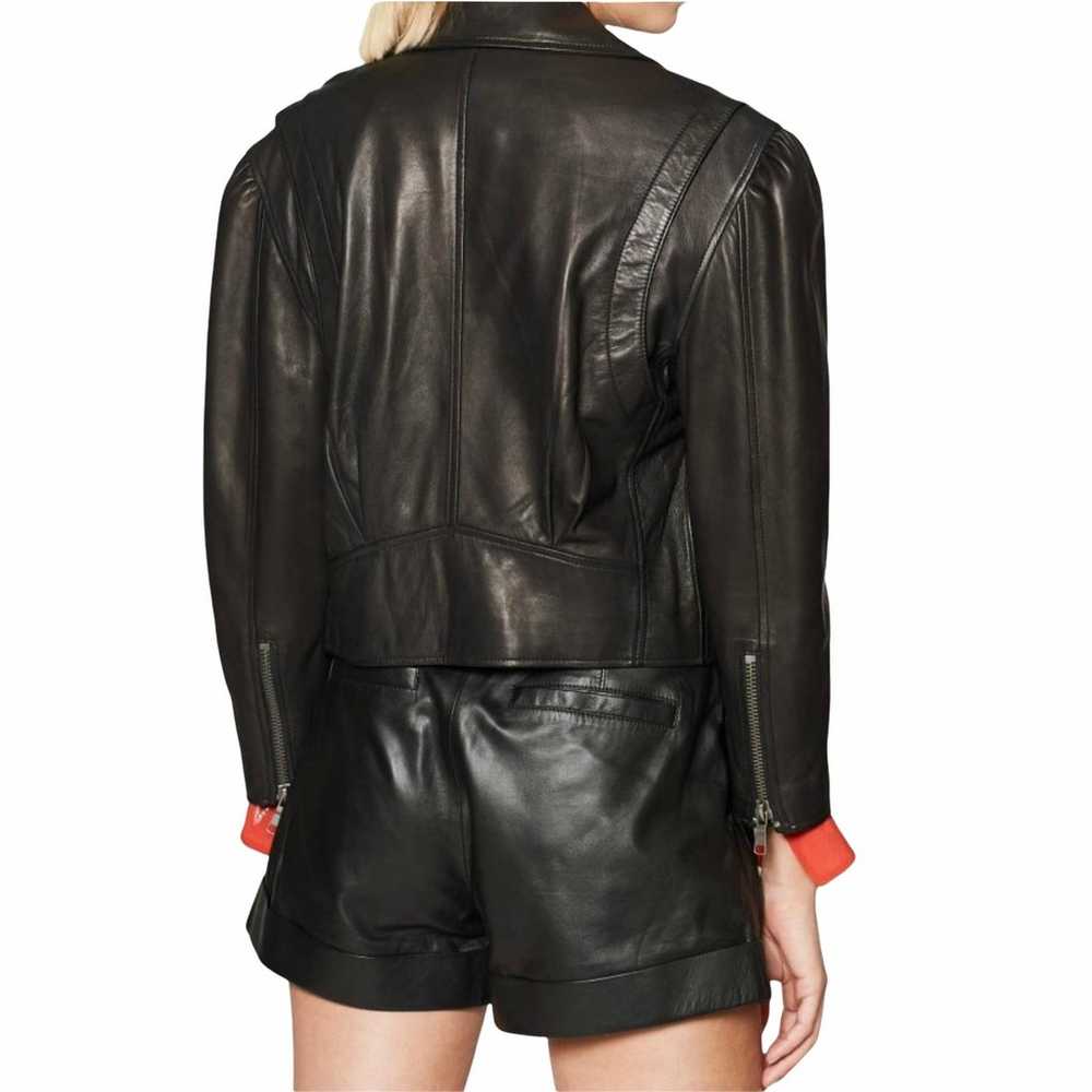 Joie Necia Cropped Leather Jacket Biker Cavier Bl… - image 3