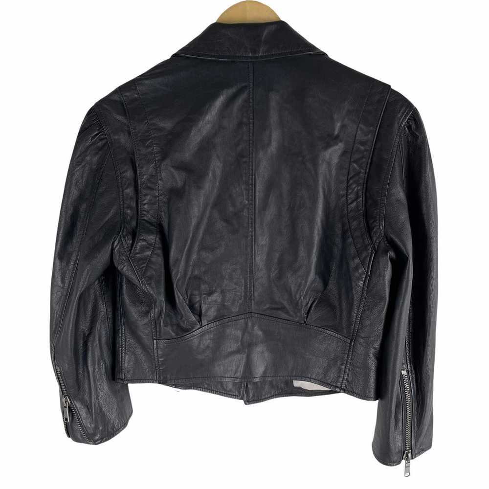 Joie Necia Cropped Leather Jacket Biker Cavier Bl… - image 8