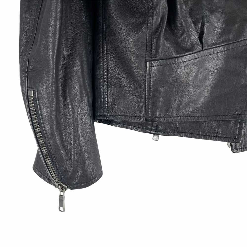 Joie Necia Cropped Leather Jacket Biker Cavier Bl… - image 9