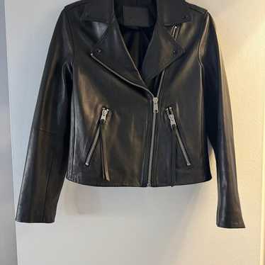 AllSaints leather dalby jacket