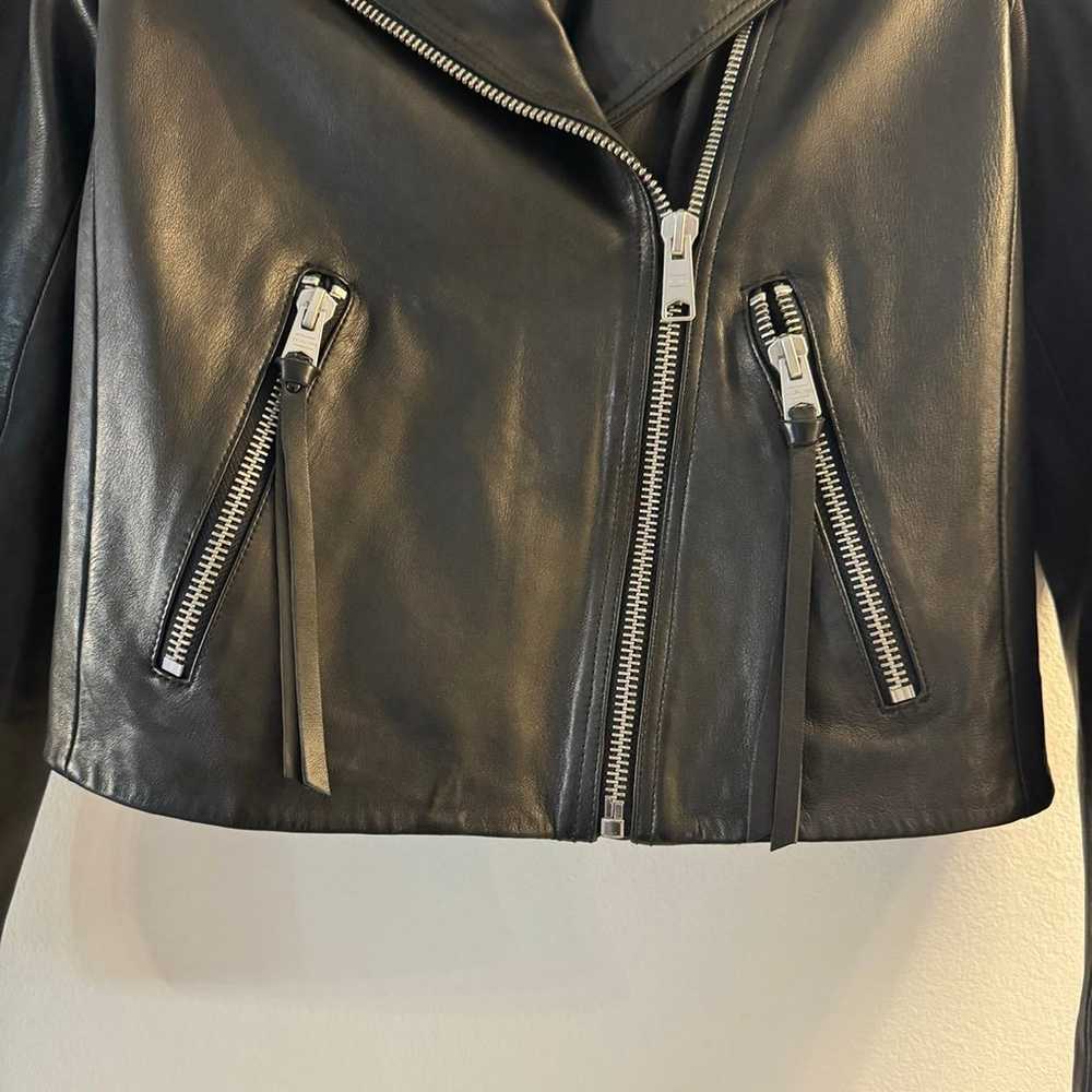 AllSaints leather dalby jacket - image 3
