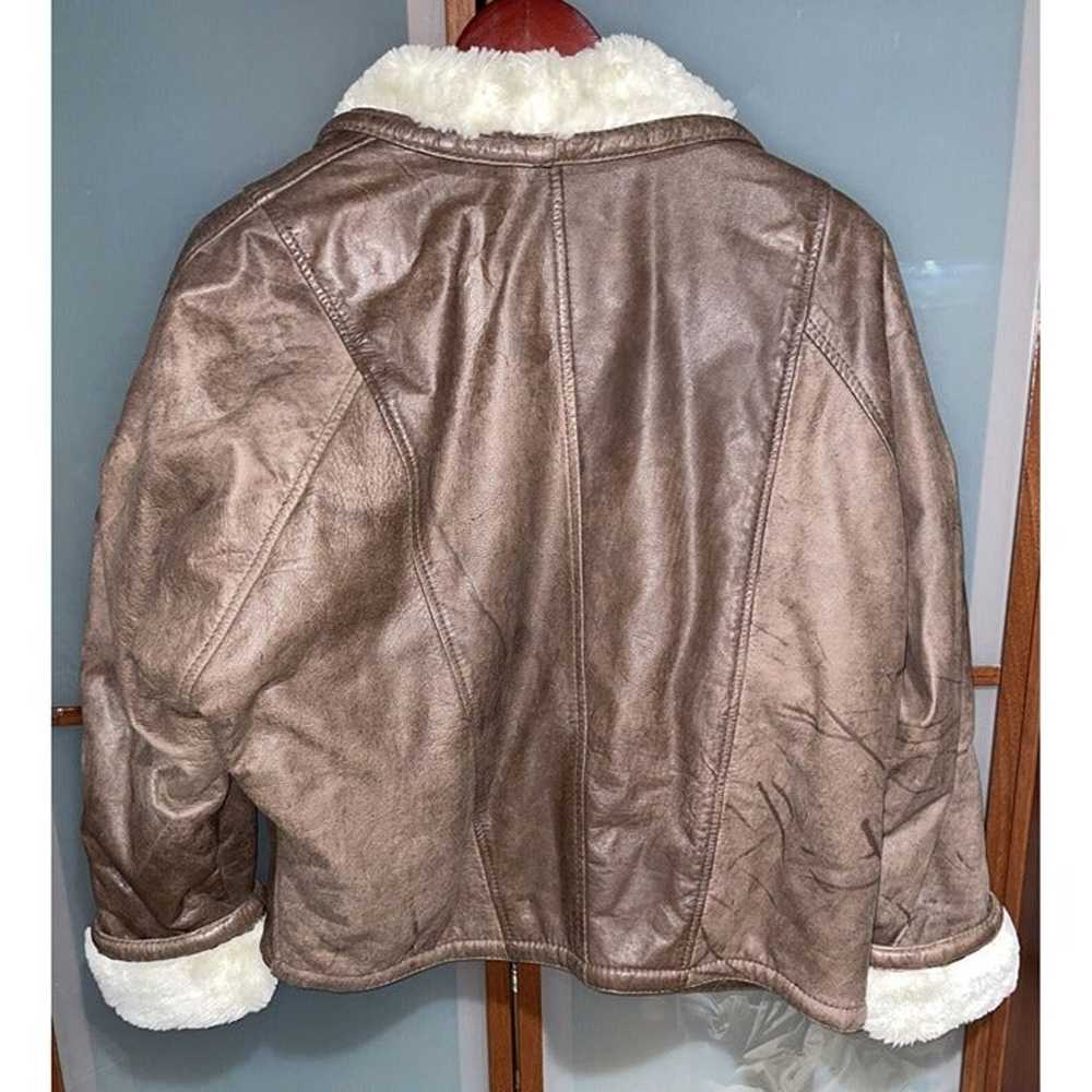 Contempo Casuals Vintage VTG 90s Brown Leather & … - image 2