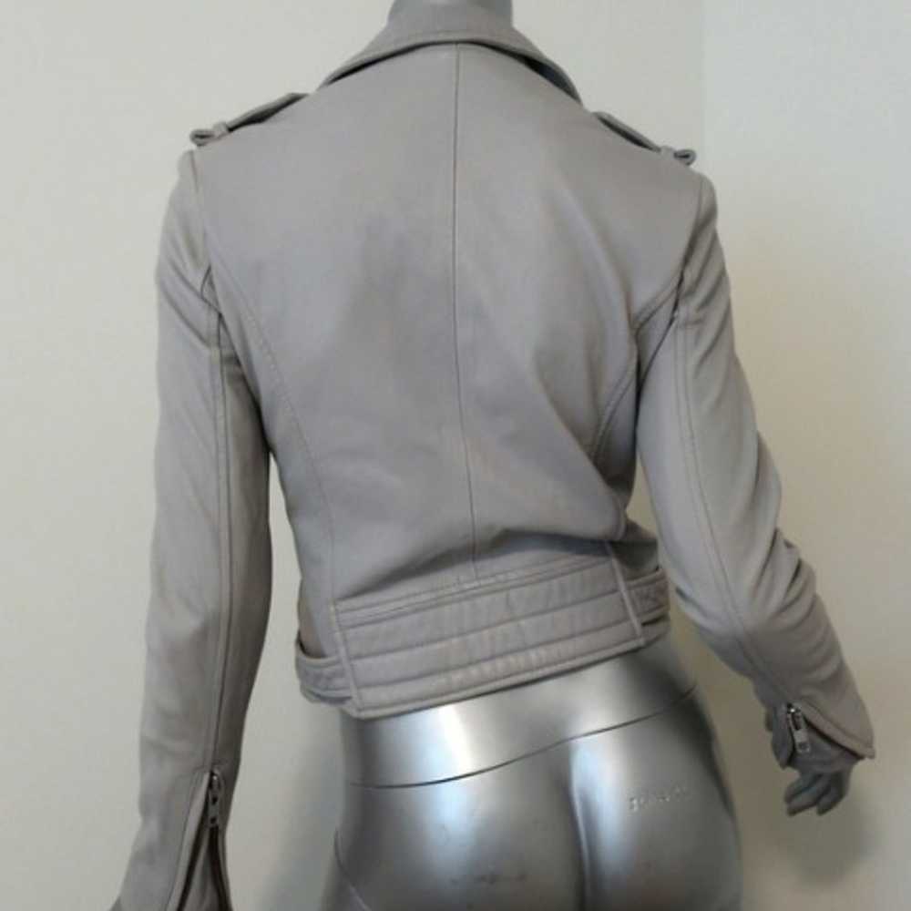 IRO Luiga Leather Motorcycle Jacket Grey - image 9