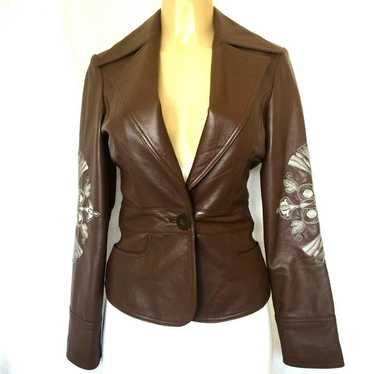 Sheri Bodell Lamb Leather Jacket Blazer - image 1