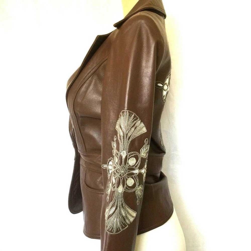 Sheri Bodell Lamb Leather Jacket Blazer - image 3