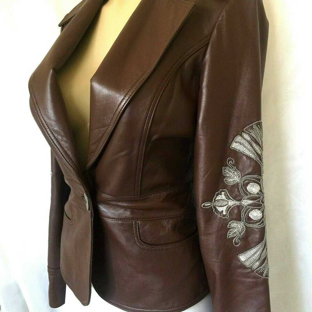 Sheri Bodell Lamb Leather Jacket Blazer - image 4